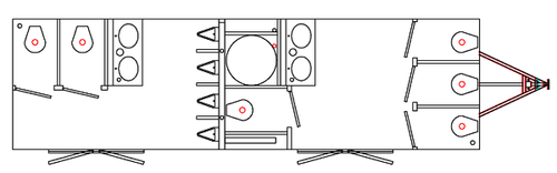 Elegance Series 10-Station Restroom Trailer Interior Diagram