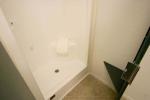 Interior View of Shower Trailer Stall